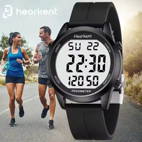 Hearkent Pedometer Watch Men/Women Outdoors Sports Watches Step Calories Counter LED Backlight for W