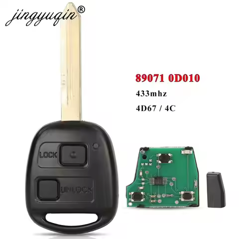 jingyuqin P/N: 89071-0D010 Ce0165 433MHz 4D67/ 4C Chip 2/3 Button Remote Key Fob for Toyota Corolla 