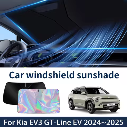 Front Windshield Sunshade For Kia EV3 GT-Line EV 2024~2025 Car Sun Visor Heat Insulation Summer Cool