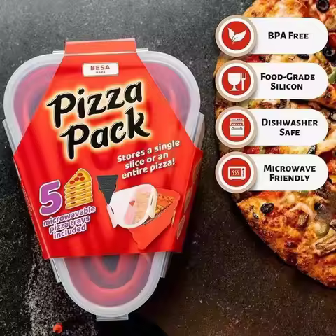 Baby Food Grade Silicone Folding Pizza Box Reusable Triangle Pizza Packing Box Take Away Box Silicon