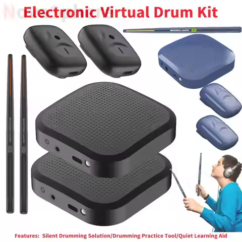 Electronic Virtual Drum Kit Air Drum with Drumsticks Portable Electric Air Drumsticks Professional S