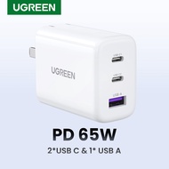 UGREEN PD 65W Type C Foldable Charger Compatible with MacBook Pro iPad Pro iPhone 15 14 Pro Max Samsung S24 S23 Ultra Model: 90495