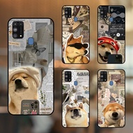 Samsung M31 phone case with black border Dog Meme Cute