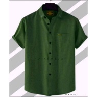KEMEJA Men's shirt, plain short-sleeved shirt, boyi top man, formal office work, size. (MLXL.XXL)