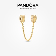 Pandora 14K Gold Plated Logo Safety Chain