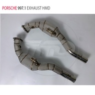 HMD Exhaust Manifold for Porsche 911 997.1 Model Car Accessories With Catalytic Converter Downpipe H
