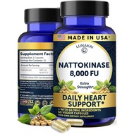 Lunakai American Natto Enzyme Supplement-Each Serving Contains 400mg Natto Enzyme, 8000 FU-Support H