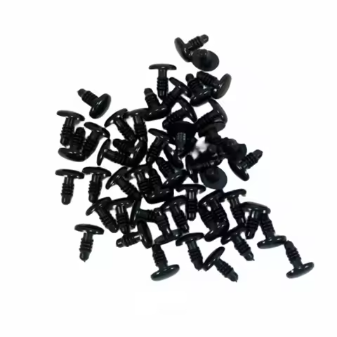 50PCs Black Plastic Eyes Safety Eyes For Teddy Bear Stuffed Toys Snap Animal Puppet Dolls Craft Eyes