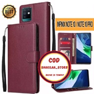 CASE FLIP CASE KULIT FOR INFINIX NOTE 10 / NOTE 10 PRO - CASING DOMPET-FLIP COVER LEATHER-SARUNG HP ready
