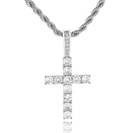 TBCYD 3MM D Color Moissanite Cross Pendant Necklace For Men S925 Silver Shiny Diamond Hip Hop Neck C