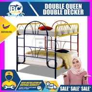 DOUBLE QUEEN Double Decker Metal Bunk Bed/Double Decker Bed/Queen Metal Bed/Queen Bed/Couple Bed/Couple Bedframe/Adult Bedframe/Large Bed/Homestay Bed/Master Bedroom Bed/Katil Besi Kuat (Colourful Colour)