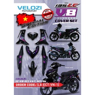 MOTORCYCLE COVERSET LC135 LC V8 EXCITER VIETNAM MATELIC BLACK L8-ECT-VN-1 FUEL INJECTION FI YAMAHA SIAP TANAM VELOZI NEW