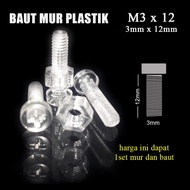 M3 x 12 Plastic Bolts and Nuts
