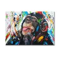 The Boy Behind The Curtains Graffiti Poster Banksy Street Art Funny Monkey Canvas Painting Print Wal
