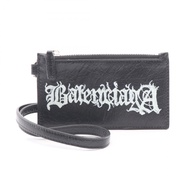 【二手】BALENCIAGACASH 零錢包 5945482AAW31090 男士真皮卡包附鑰匙圈（全新）
