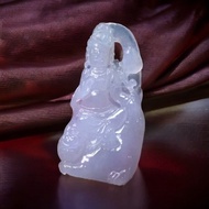 冰種紫羅蘭翡翠精雕自在觀音菩薩 | 天然緬甸玉翡翠A貨 | 送禮