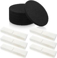 Pushglossy 12 Pcs Replacement Aquarium Sponge Foam Filter Pads and Carbon Impregnated Filter Foam Pa