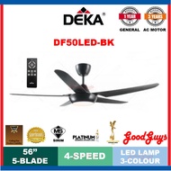 (NEW 2021) DEKA DF50LED 56 INCH / 5-BLADE / 4-SPEEDS CEILING FAN WITH 22W LED LIGHT 3-COLOUR &amp; REMOTE CONTROL WITH TIMER