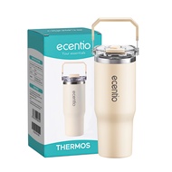 ECENTIO Blue Tumbler Minum Double Layer Stainless 900ml Premium Botol Air Aesthetic Besar