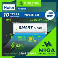 [MIGA]HAIER 1.5HP SMART Clean Inverter aircond with ***Save 63% energy *** HSU-13VTH SERIES