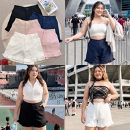 【现货】TALENT Big Size Thailand High Waist Short Pants(Free Size XL-3XL 32-40Inch)大码西装高腰裤裙