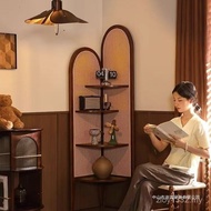Sofa Living Room Medieval Corner Corner Cabinet Rattan Shelf Solid Wood Bedroom Retro Shelf Wall Tri
