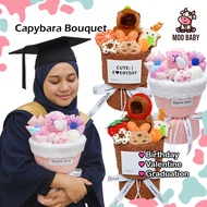 ⭐Moo Baby Hadiah Graduasi Capybara Bouquet Capybara Plush Graduation Gift For Bestie Capybara Flower