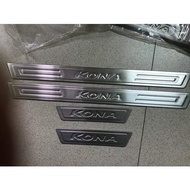 Step covers, exterior door steps for Hyundai Kona 2019 2020 4 high-quality silver stainless steel pa