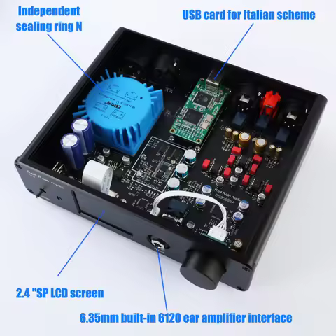 Rod Rain Audio DA68 ES9068 HIFI Bluetooth 5.1 Decoder USB DAC Sound Card Digital Interface Headphone