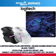 LOGITECH G502X PLUS LIGHTSPEED + G640SE Gaming Mouse Pad Combo - Black / White