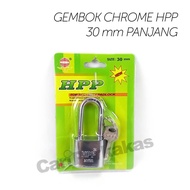 HPP 30 mm Long Neck White Padlock - Chrome Padlock HPP 30 mm Long Chrome Padlock - Padlock