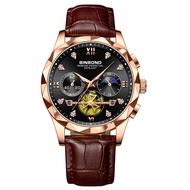 TRILLION ID Jam Tangan Pria Chronograph Tali Kulit BP02 Tahan Air -Jam Tangan Casual Pria Multifungs