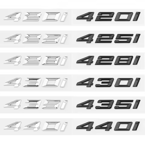 BMW Logo ABS Car Sticker Badge Decal 420i 425i 428i 430i 435i 440i Body Trunk Decor Adhesive Letteri