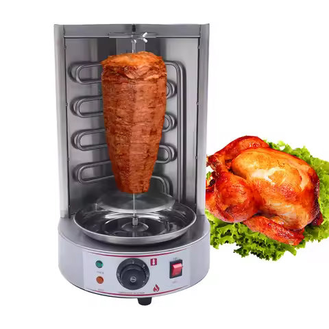 Electric Shawarma Grill Machine 3000W Vertical Kebab Grill 50-300℃ Rotisserie Oven Electric Grill Co