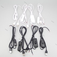 2 Pin white black DC 5V USB Male Power supply 501 on/off Switch wire Cable Charging extension dimmer