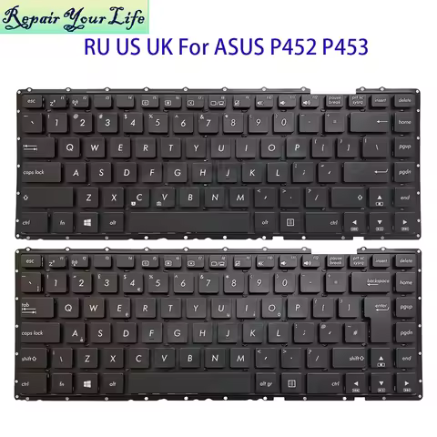 UK US RU Keyboard For Asus P452 P453 P452A P452S P452LJ P453UJ PX452 P2420 P2520 English Russian Lap