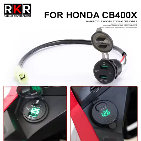 12V Motorcycle USB Charger Type C Single Dual USB Outlet Quick Charging Power Socket Adapter Parts f