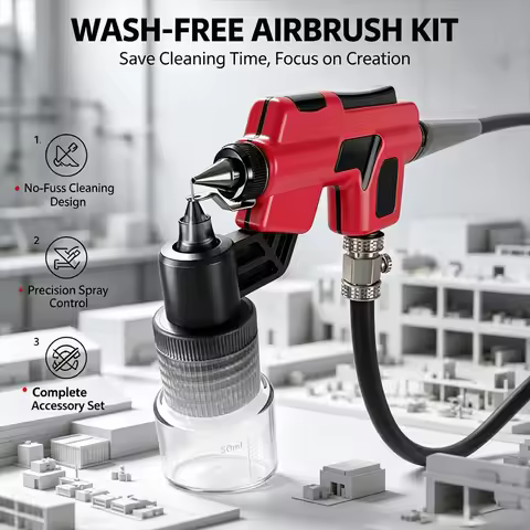 DSPIAE PT-AB Wash-Free Airbrush With Marker Rack For Gundam Scale Models Painting Hobby DIY Tool Set