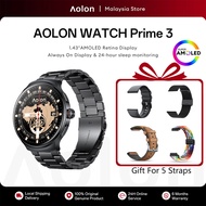 Aolon Prime 3 Smart Watch 1.43‘’ AMOLED Screen Metal Case 24H Health Monitoring 100+ Sports Modes Bu