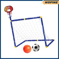 ห่วงบาสเกตบอล WDFINE พร้อมของเล่น Jaring Gawang Sepak Bola 2 In 1สำหรับเกมการฝึกกีฬา