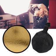 Disc Light Reflector 11.8 x 11.8in Photography Silver Gold Collapsible Photo for Macro Detailed Came
