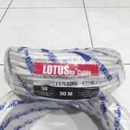 PUTIH HITAM 1 Roll NYMHY Power Cable 2x0.75 2x0.75 (Absorbent) Lotus SNI Black And White