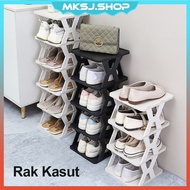 Rak Kasut Plastic Shoes Rack Multi-layer Narrow Shoe Rack Storage Cabinet Space Saving DIY Multi-tie