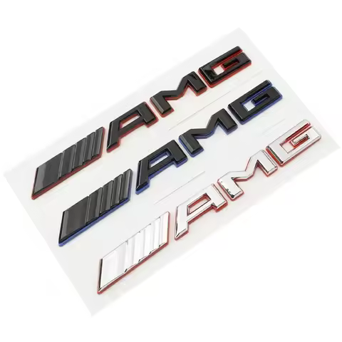 2024 New 3D ABS Car Rear Trunk Badge AMG Letters Sticker For Mercedes Benz AMG A B C E G CLA C63S E5