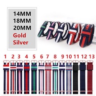 14mm 16mm Nylon Watch Strap 20mm Watch Band 18 20 Mm Nato Strap Solid Color Watchband for Samsung Ge