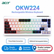 Acer OKW224 Rechargeable Wireless Keyboard Wired / Wireless / Bluetooth Connection With Colorful Bac