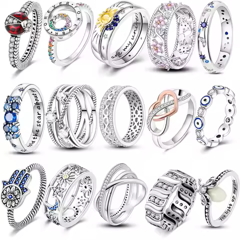 925 Silver Infinite Love Firefly Ring Original Design Zircon Finger Rings For Women High Quality Wed