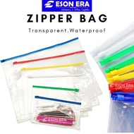 Zipper Bag Waterproof Transparent PVC Zipper Pouch Document Bag (A4/A5/A6) Zipper Bag