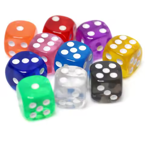 20Pieces/Lot High Quality Transparent Acrylic 6 Sided 14mm D6 Point Dice For Club/Party/Family Board
