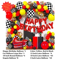 F1 Racing Car Theme Balloon Birthday Party Decoration for Kids Belon Hari Jadi Kanak-Kanak